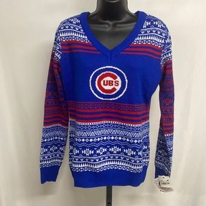 Chicago Cubs fair isle ugly Christmas Sweater NEW size Medium